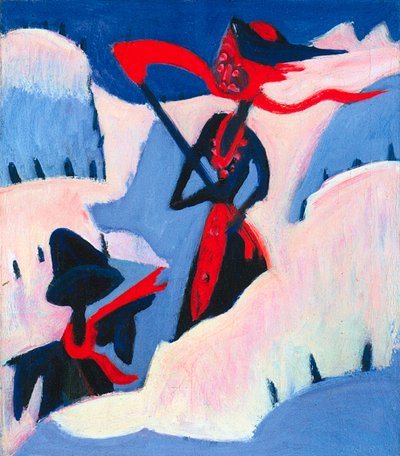 Bruja y espantapájaros en la nieve de Ernst Ludwig Kirchner